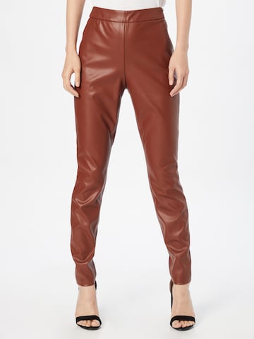 Skinny Pantalon 'Taslima' BOSS Orange en marron : devant