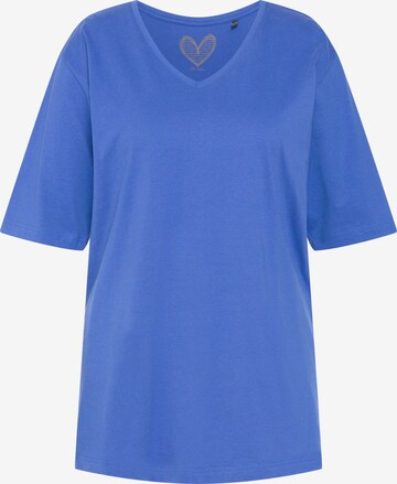 T-shirt Ulla Popken en bleu : devant