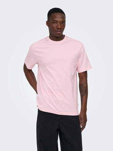 Only & Sons T-Shirt 'ONSFRED' in Pink: Vorderseite