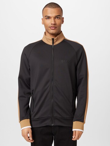 Veste de survêtement BOSS Black en noir : devant