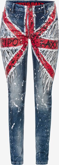 CIPO & BAXX Jeans in blue denim / rot / schwarz / weiß, Produktansicht