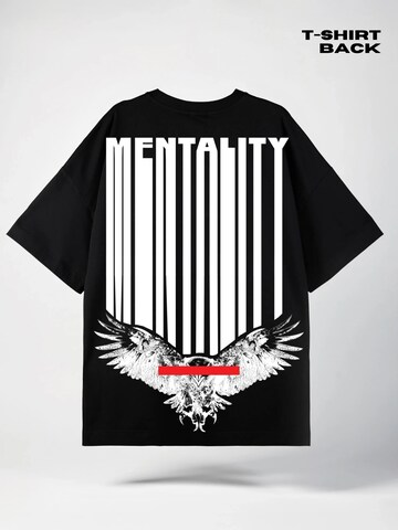 Maglietta 'Mentality' di QWX2 in nero: frontale