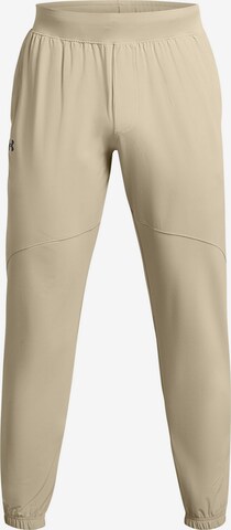 UNDER ARMOUR Workout Pants in Beige: front