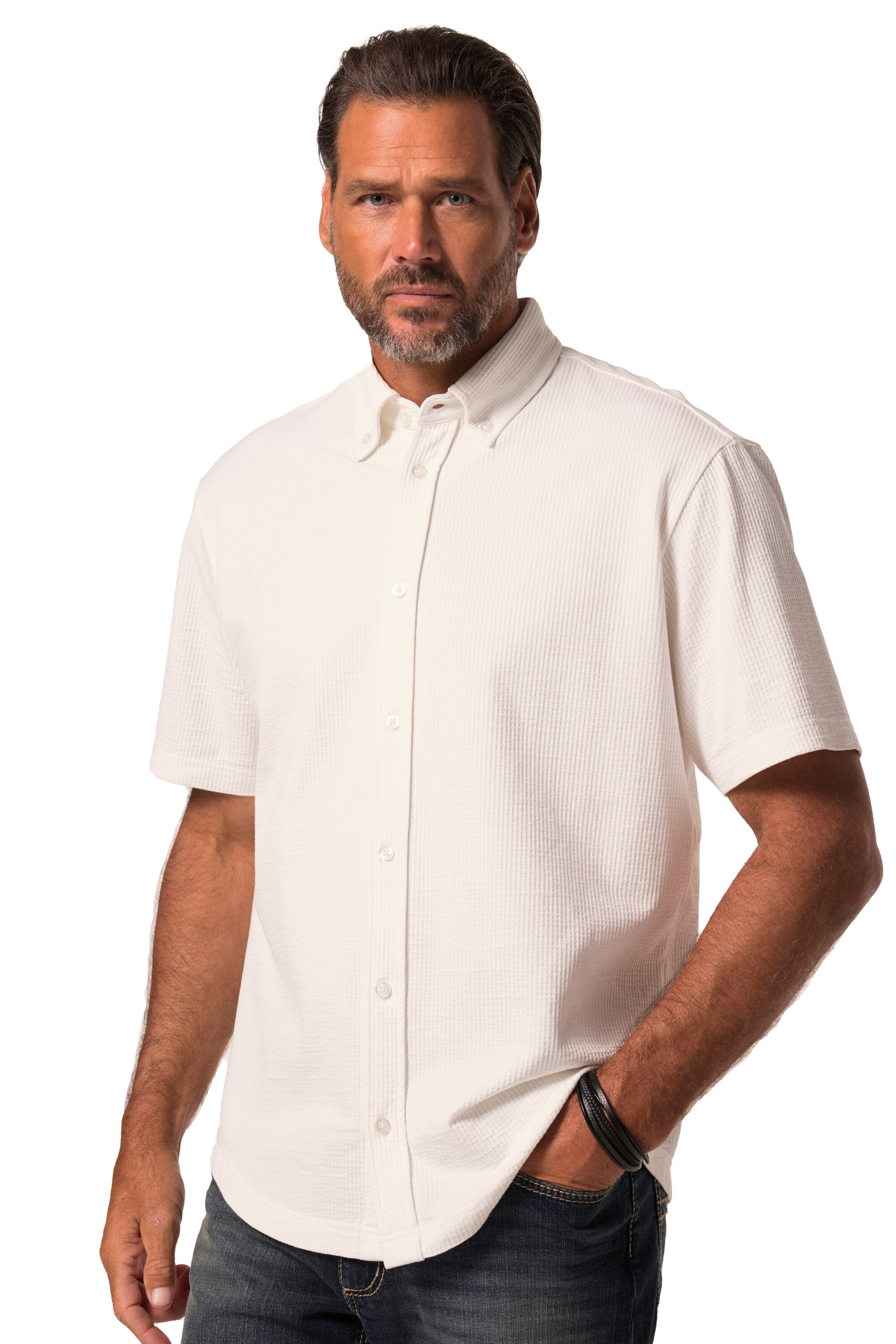 JP1880 Comfort Fit Hemd in Weiß: Vorderseite