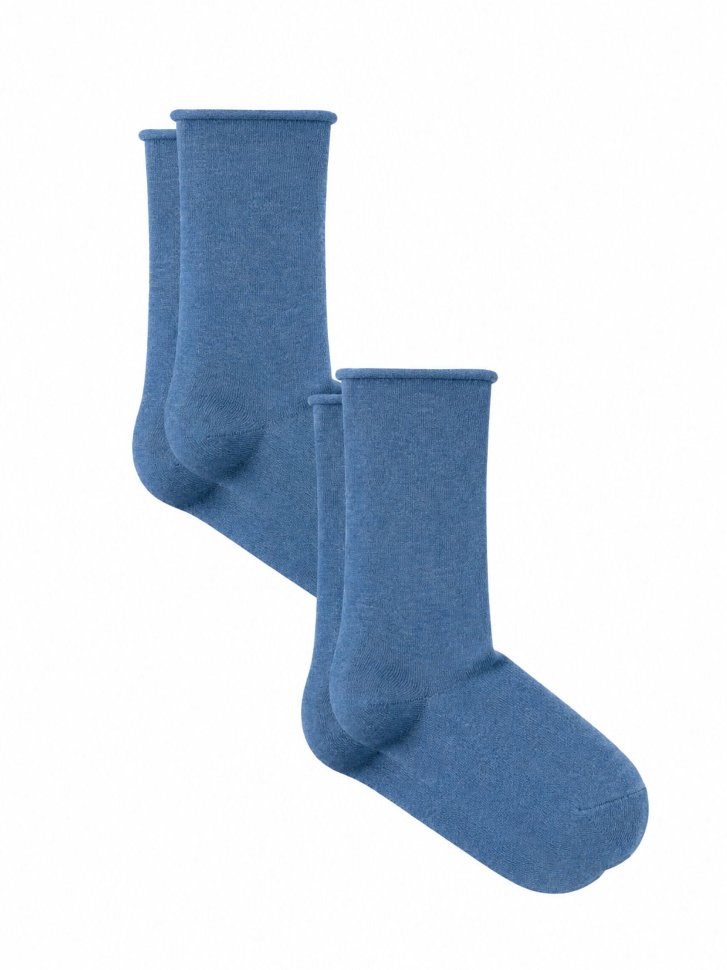 Albero Natur Socken 'Bio-Baumwoll-Socken mit Rollrand Unisex – 2er Pack'‌‌‌‌‌‌‌‌‌‌ in Blau: Vorderseite