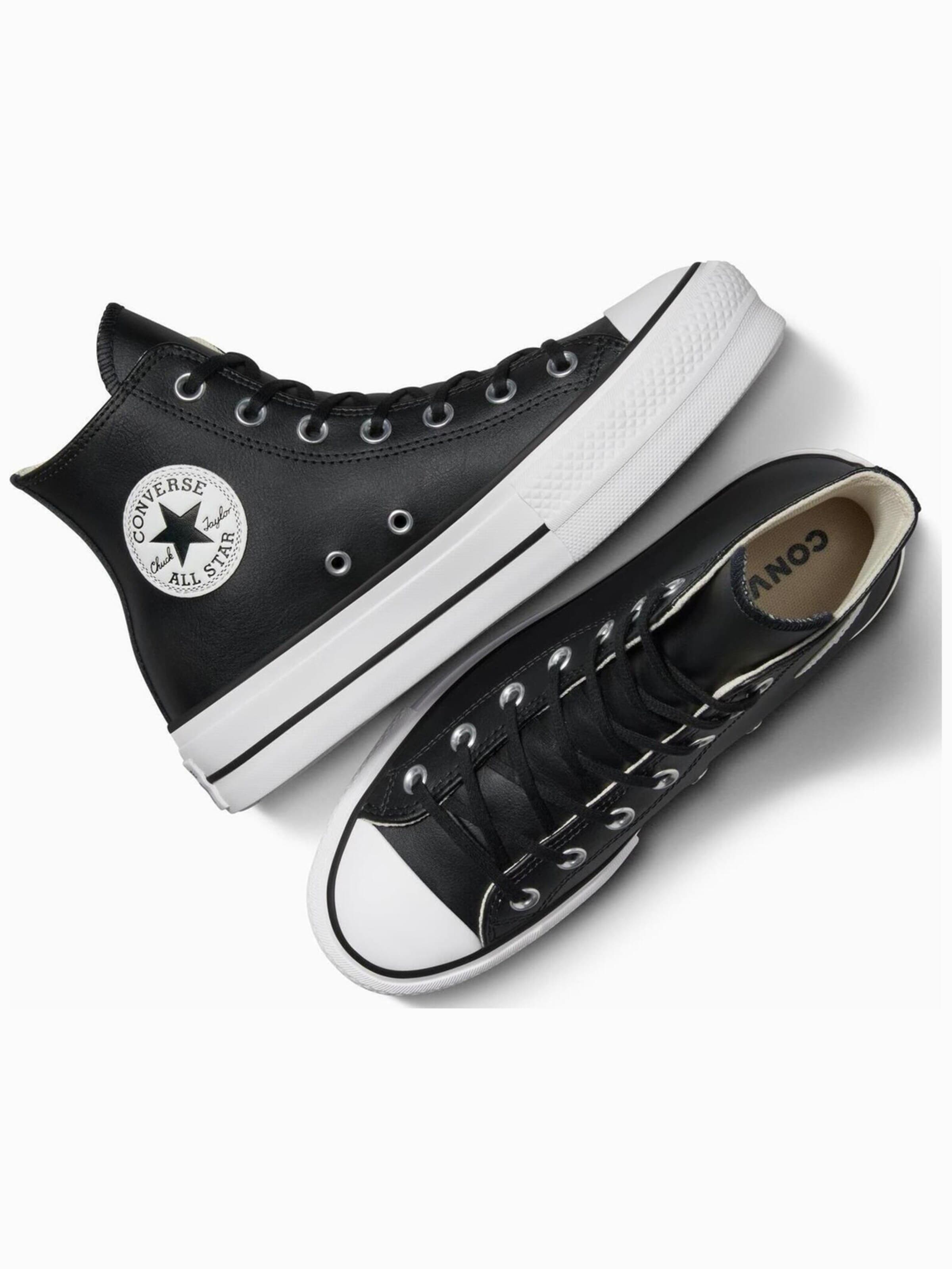 CONVERSE Sneaker high 'Converse Chuck Taylor All Star Lift Leather High Top'‌‌‌‌‌‌ in Schwarz