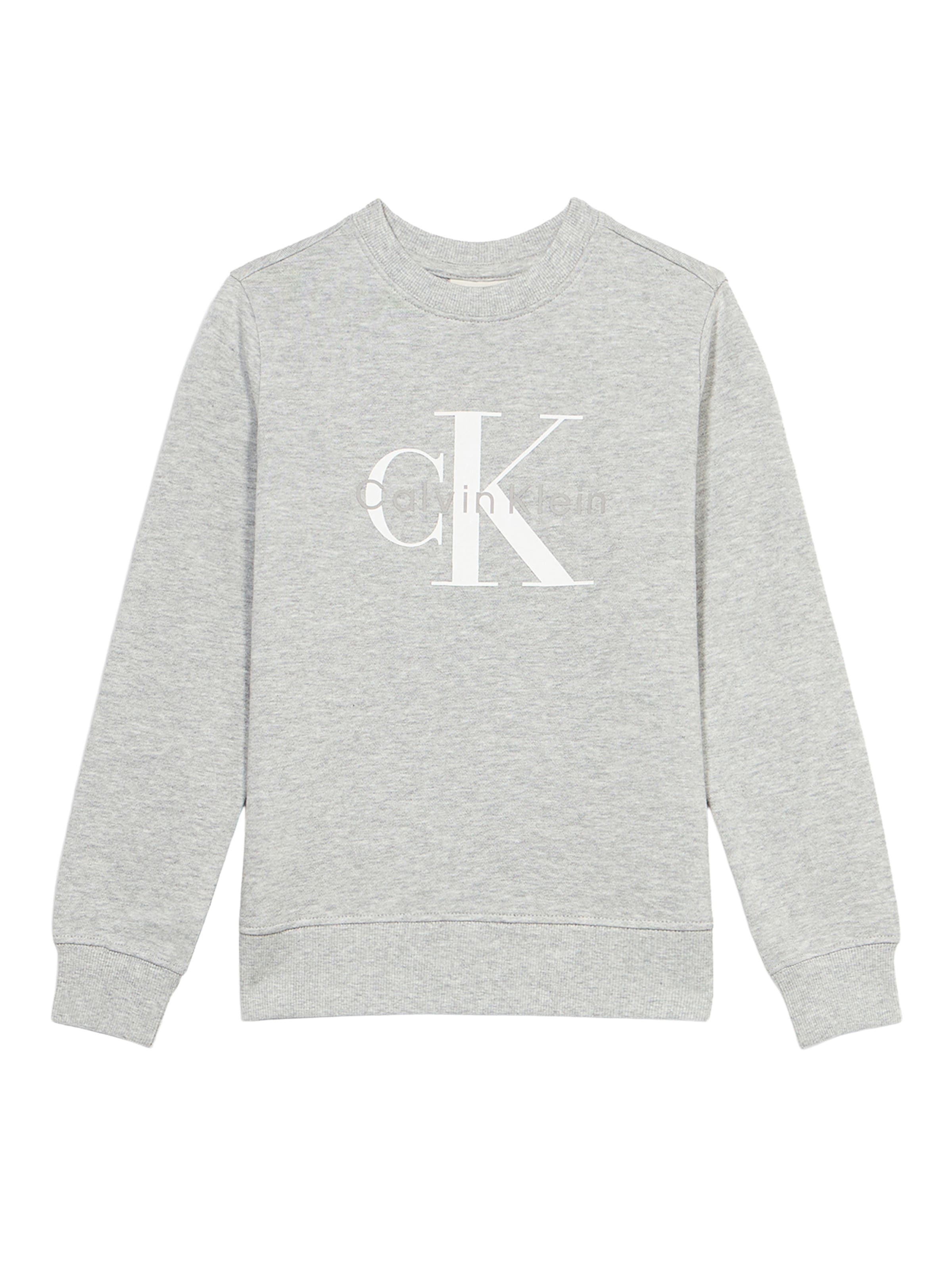 Calvin Klein Jeans Суичър в сиво: отпред