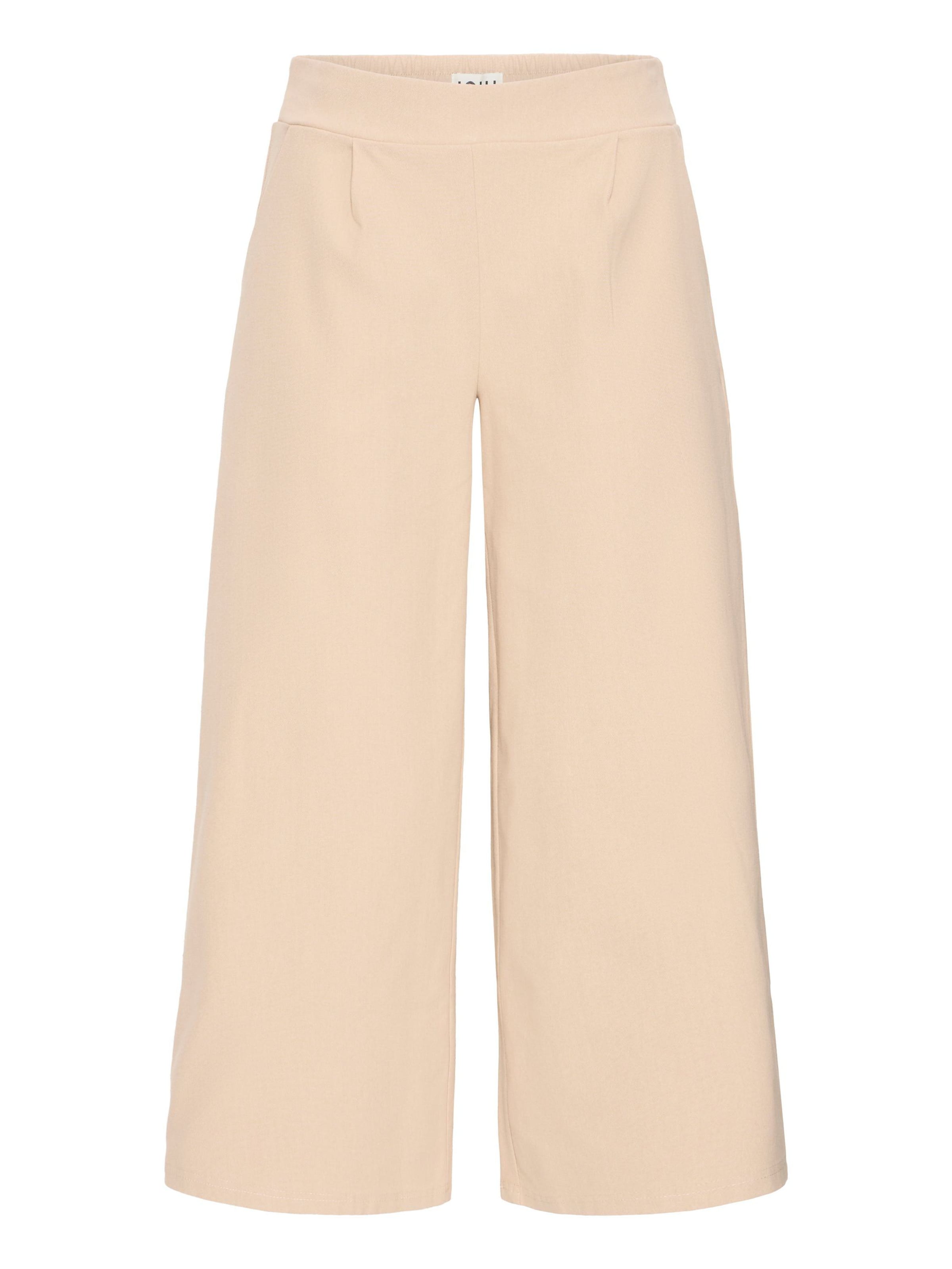 Wide Leg Jean à pince 'Kate' ICHI en beige : devant