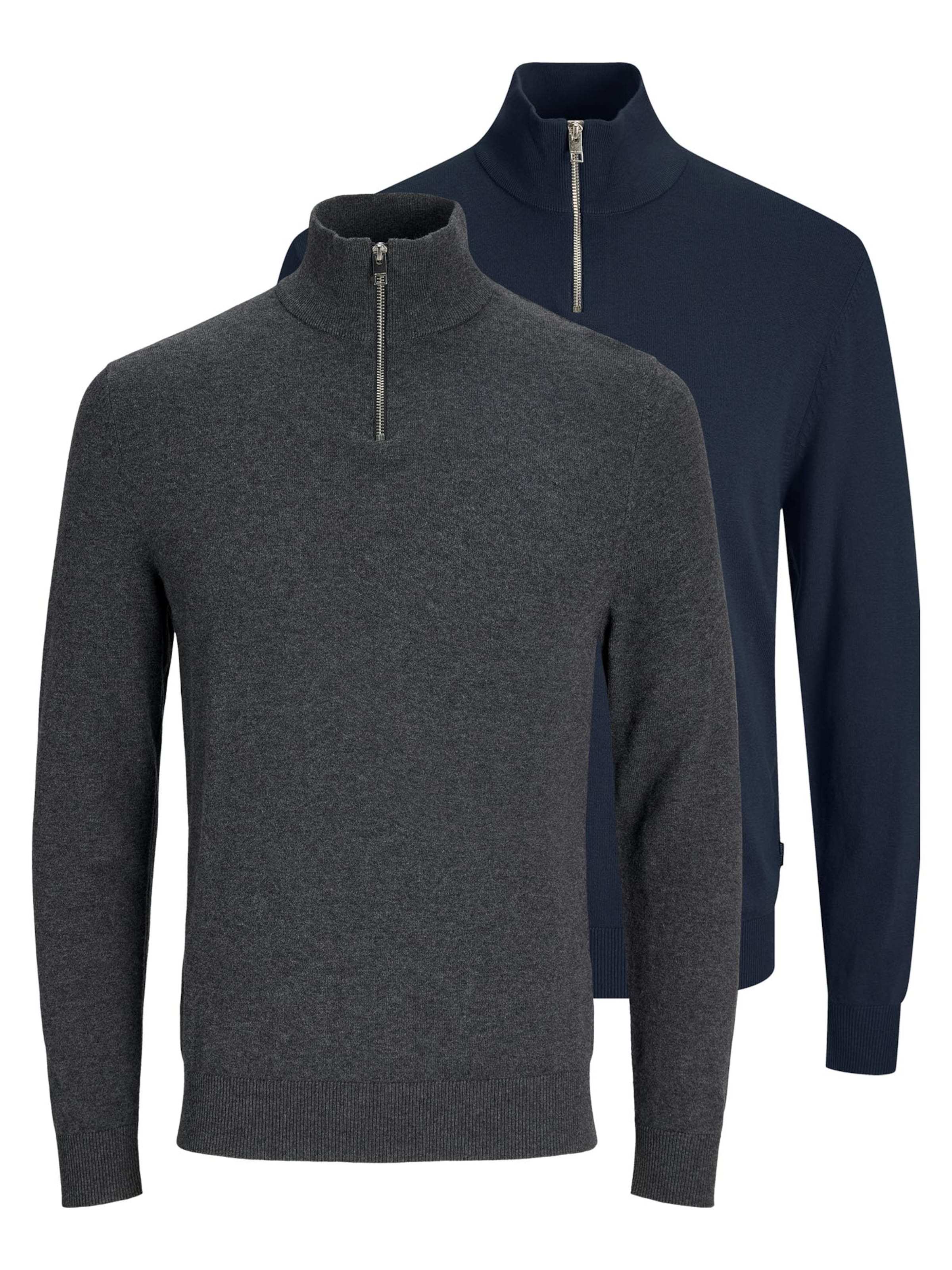 JACK & JONES Pullover 'Emil Knit'‌‌‌‌‌‌ in Grau: Vorderseite