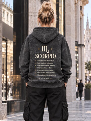 LUNØIR StudioSweater majica 'Zodiac - Scorpio' - crna boja