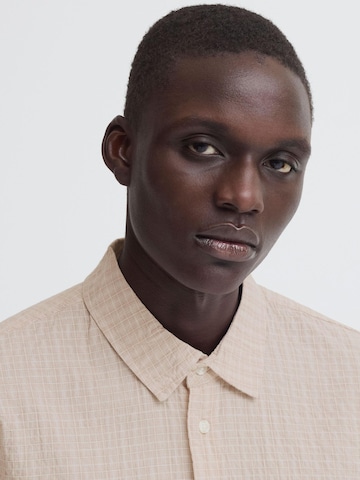 BLEND Regular Fit Kurzarmhemd ' BHBarny ' in Beige