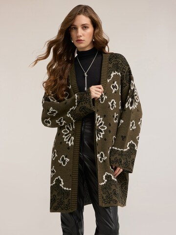MOTIVI Knit cardigan in Green: front