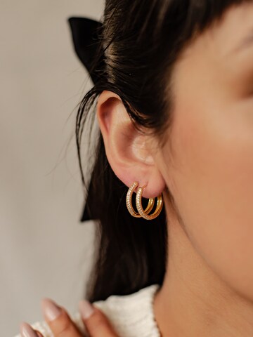 Hey Happiness Ohrringe 'Clear Bold' in Gold