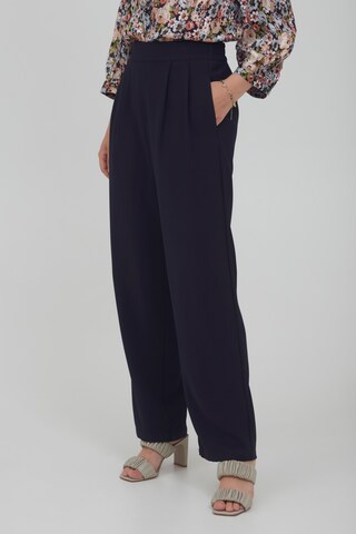 ICHI Loosefit Bandplooibroek 'IXLUXA' in Blauw: voorkant