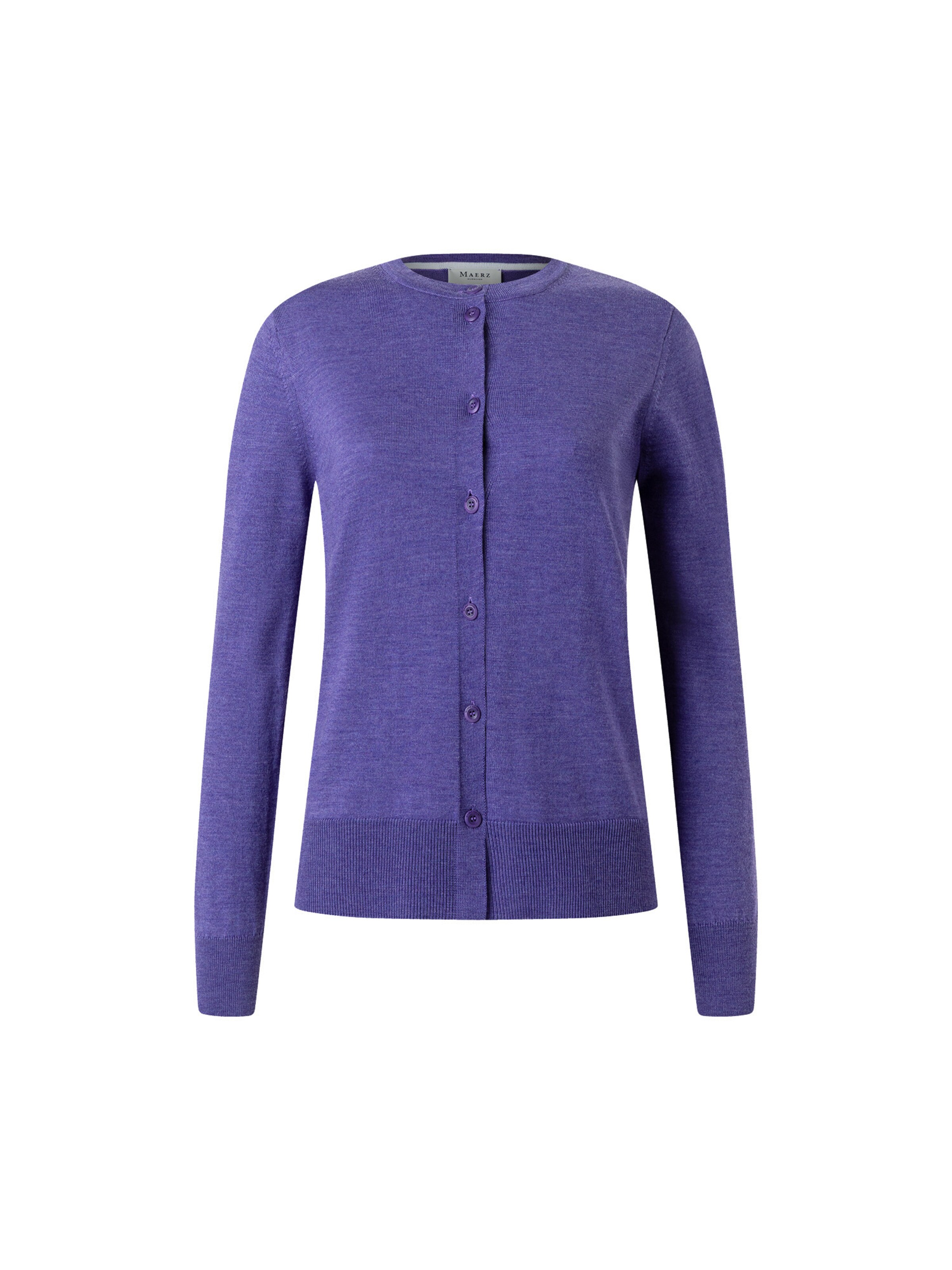MAERZ Muenchen Knit Cardigan in Purple: front
