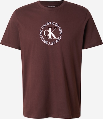 T-Shirt Calvin Klein Jeans en marron : devant