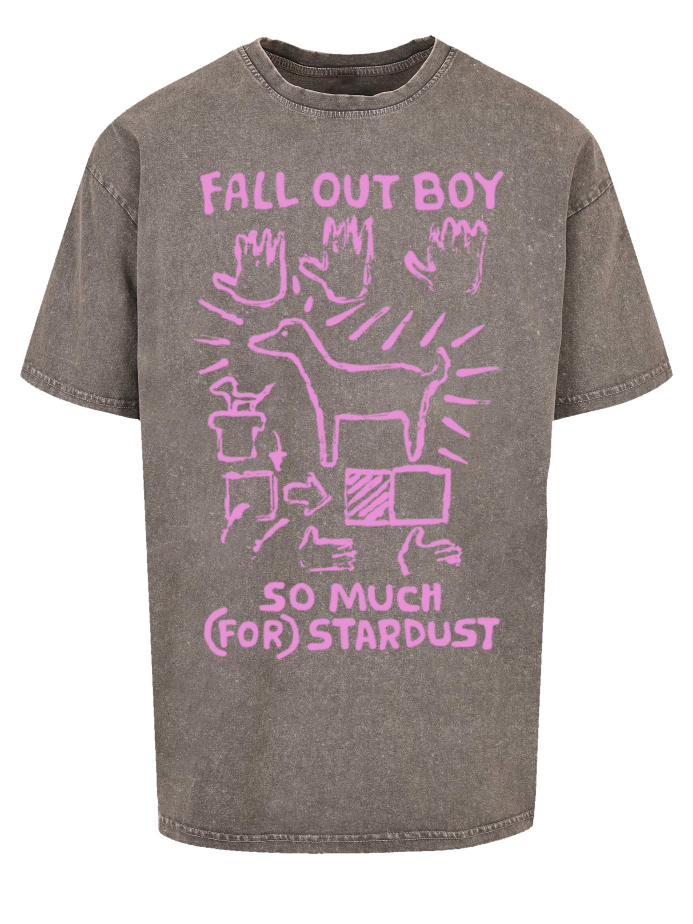 F4NT4STIC T-Shirt 'Fall Out Boy Pink Dog So Much Stardust' in Grau: Vorderseite