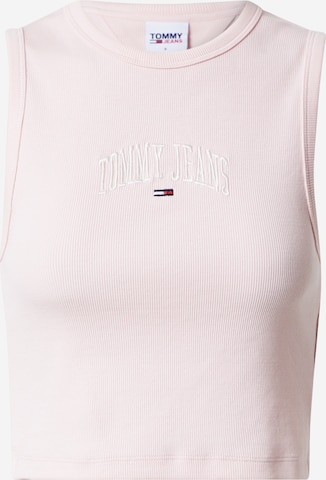 Tommy Jeans Top 'COLLEGIATE' | roza barva: sprednja stran