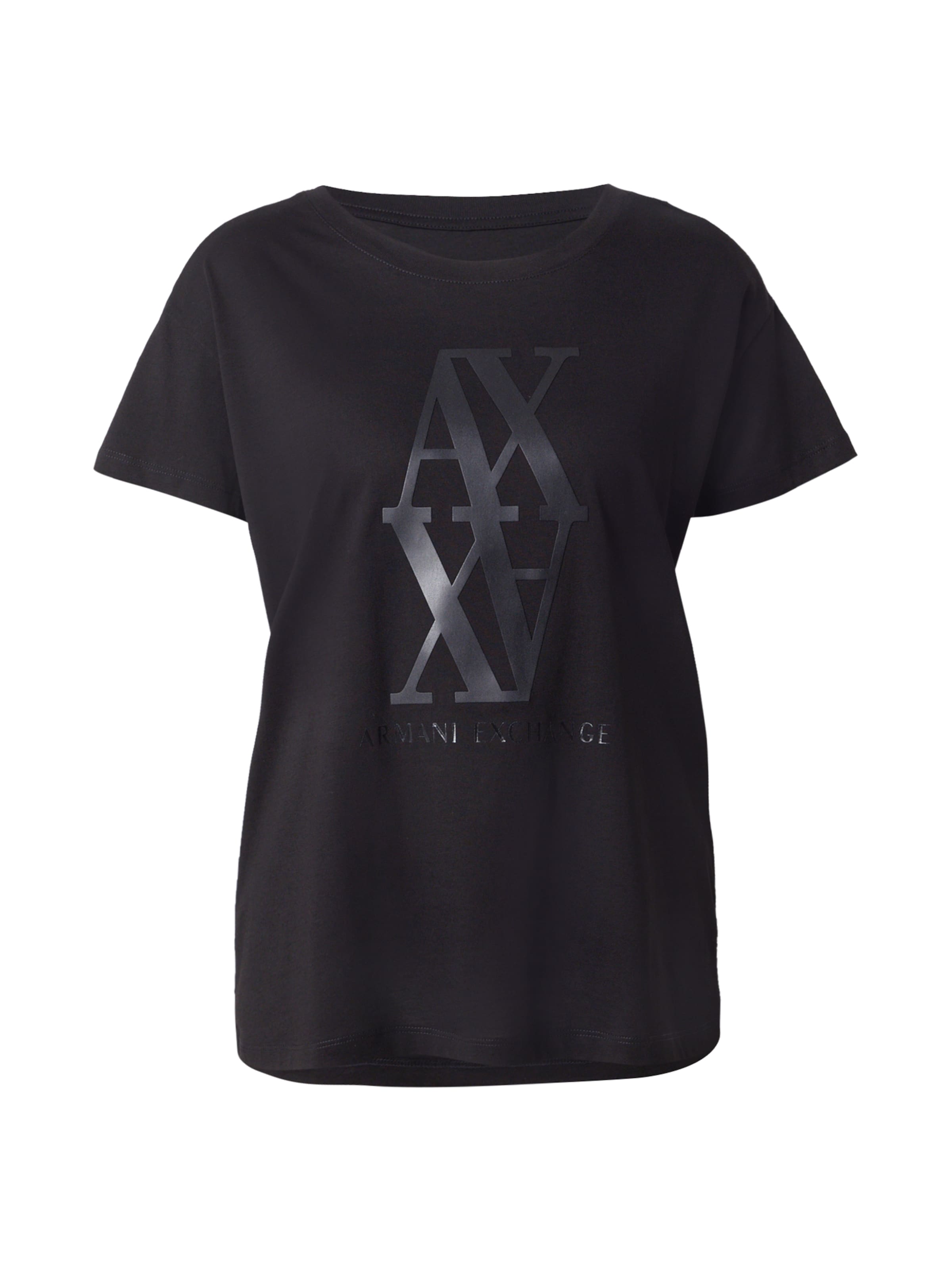 Tricou de la ARMANI EXCHANGE pe negru: față