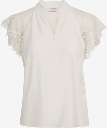 Cream Blouse 'Nola' in Wit: voorkant