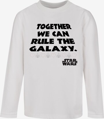 ABSOLUTE CULT Shirt ' Star Wars - Together We Can Rule The Galaxy' in White: front