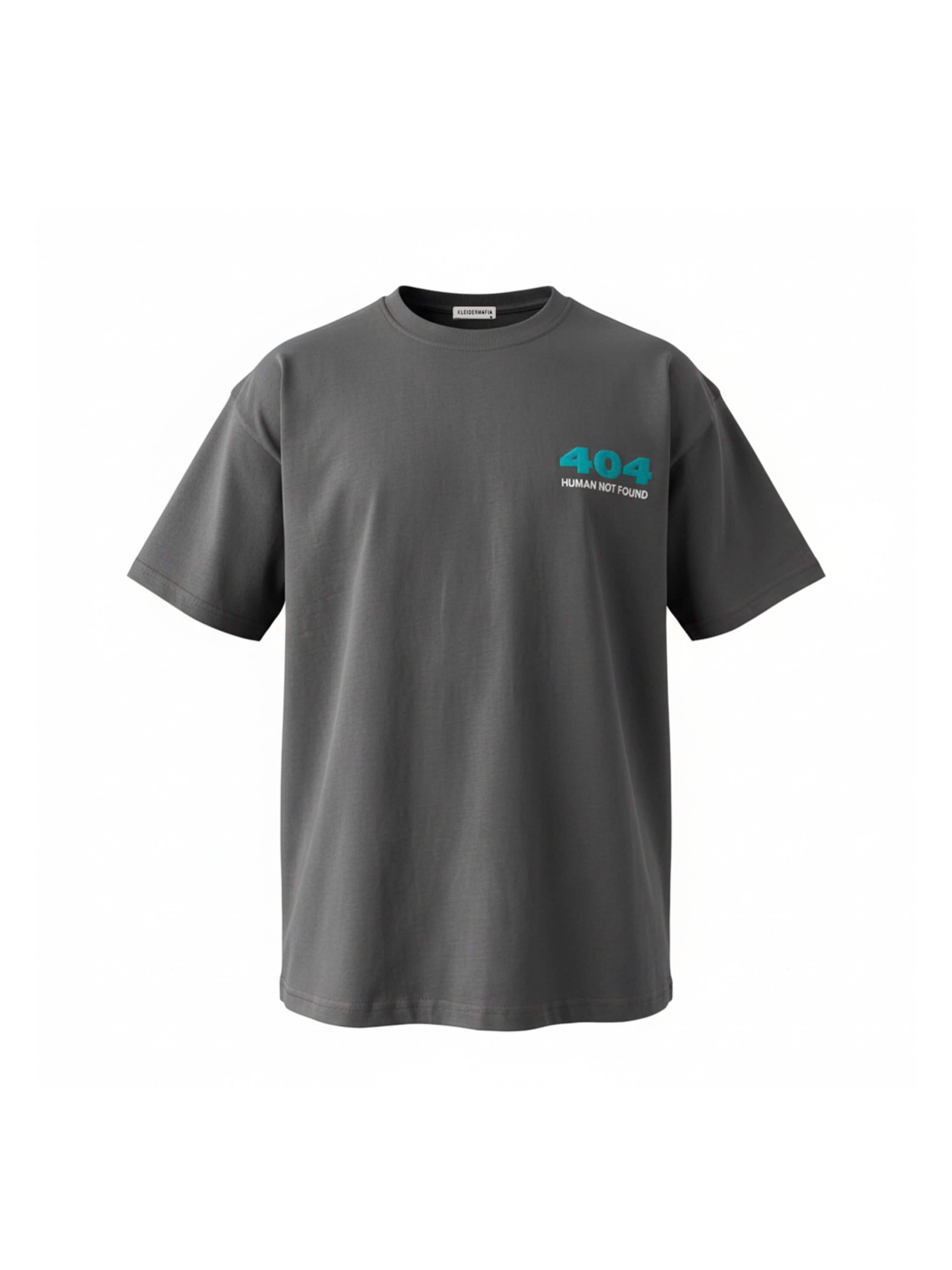 Kleidermafia Shirt 'Oversize 404 T-shirt - Anthracite'‌ in Grau: Vorderseite