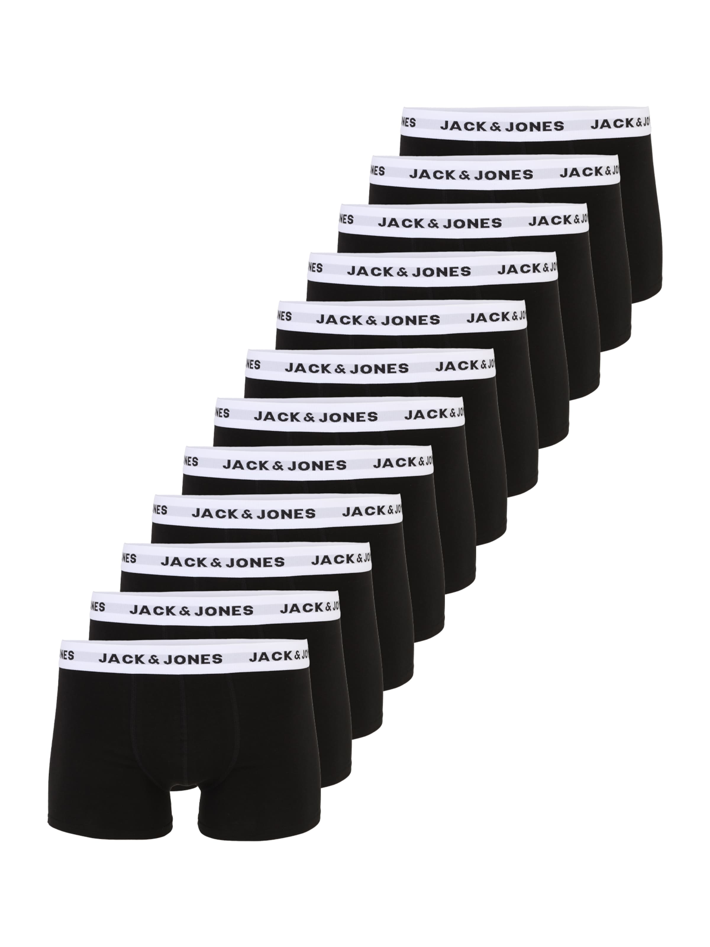 JACK & JONES Boxershorts 'JACSOLID' in schwarz / weiß, Produktansicht
