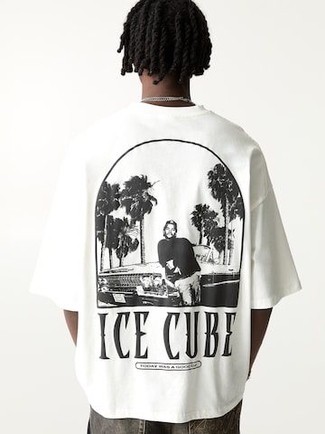 Pull&Bear Shirt 'ICE CUBE' in White: front