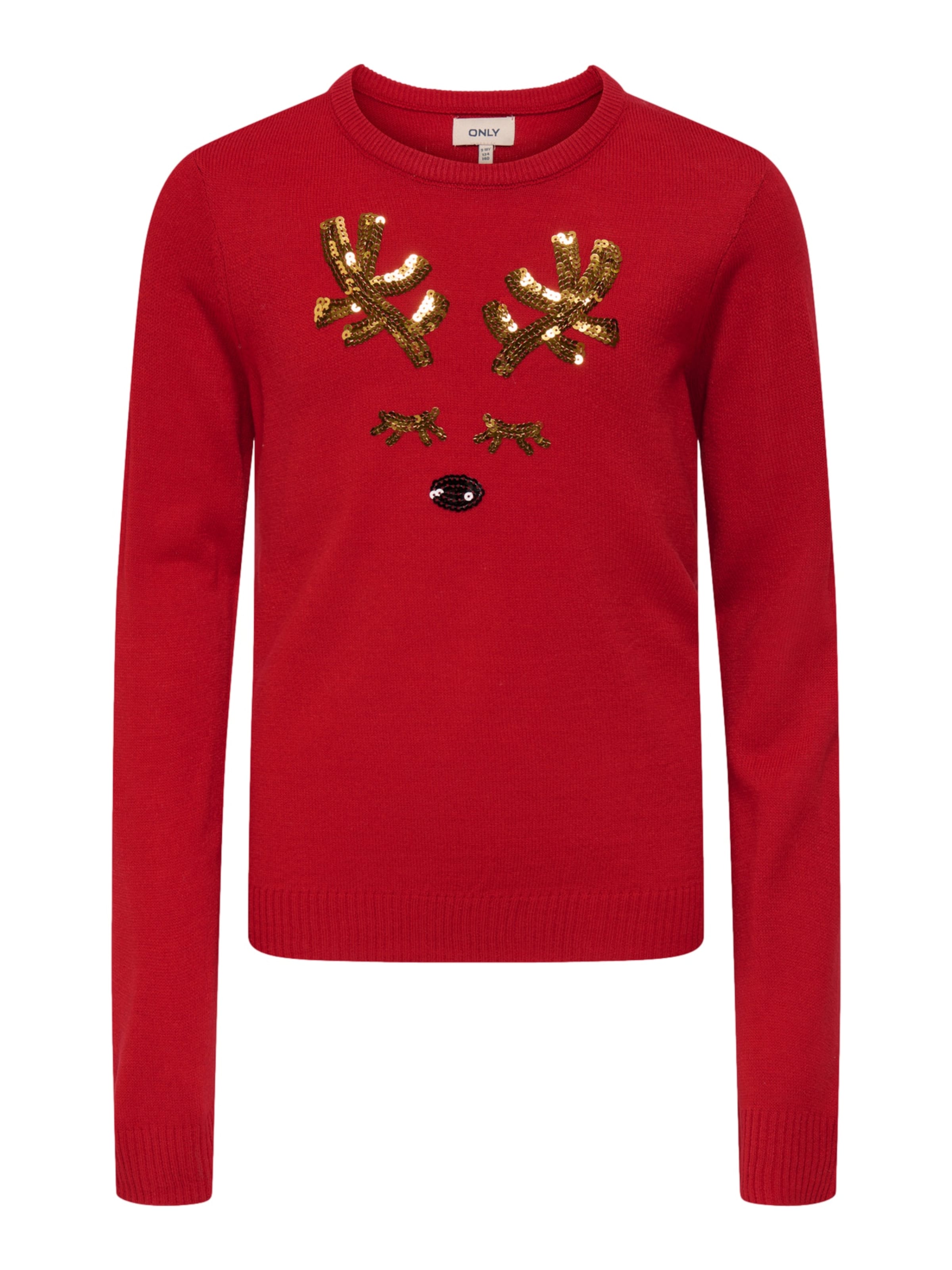 Pull-over 'KOGXmas' ONLY GIRLS en rouge : devant