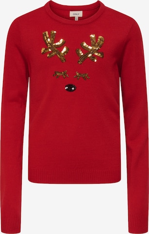 ONLY GIRLS Sweater 'KOGXmas' in Red: front