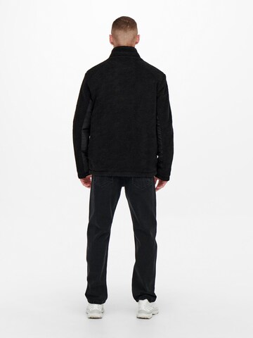 Only & Sons Fleece Jacket in Black