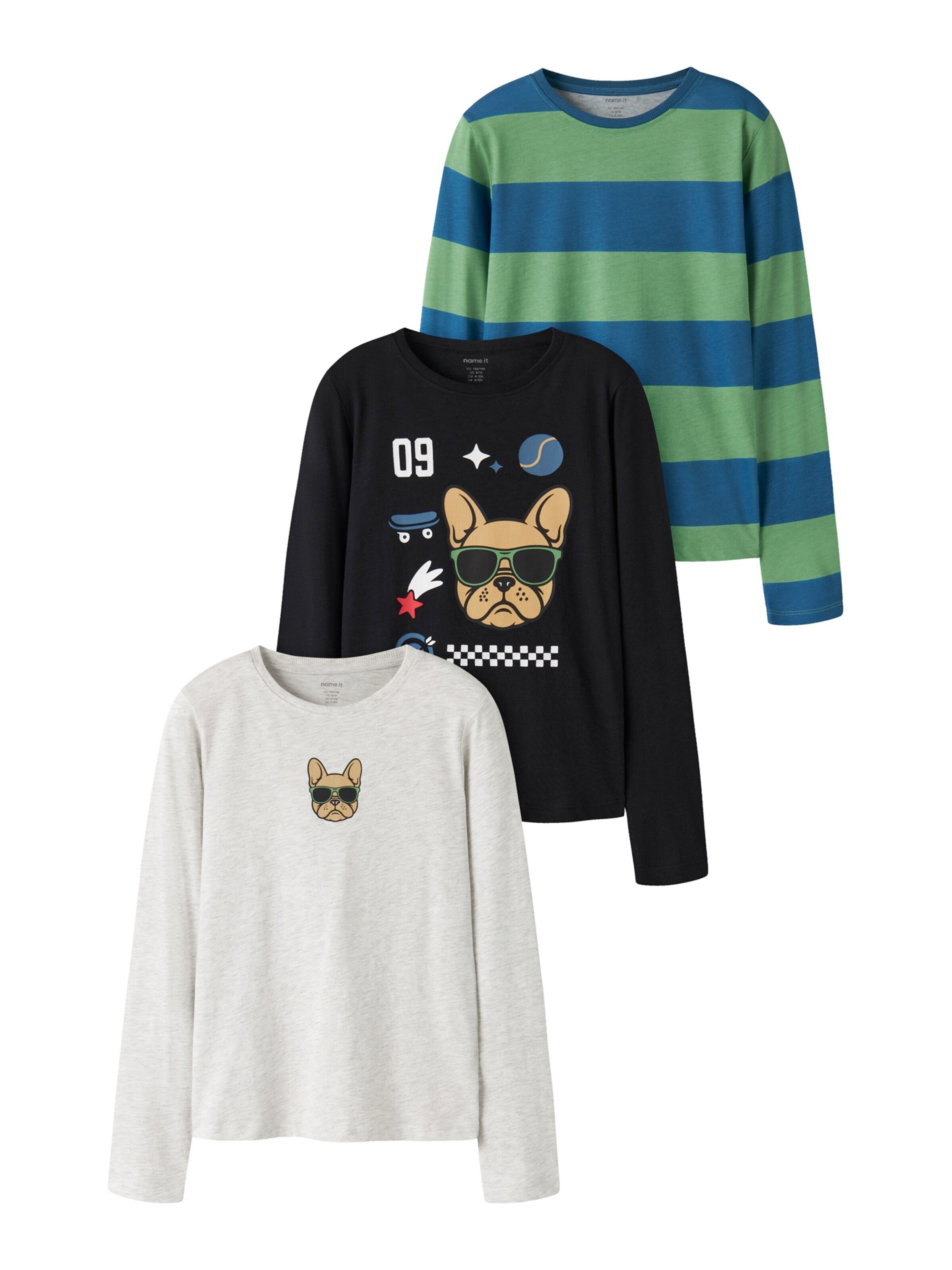 NAME IT Shirt 'NKMNIKOLAI' in 122-128 in Sapphire / Brown / mottled grey / Green / Black / White, Item view