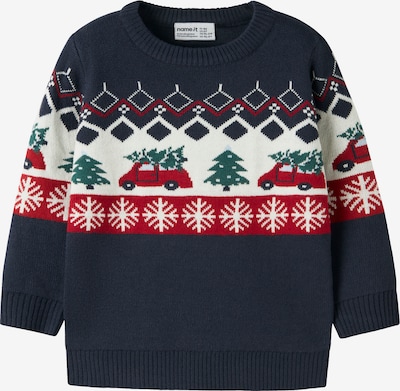 NAME IT Sweater 'NKMRISSI' in 116 in Night blue / Fir / Fire red / White, Item view