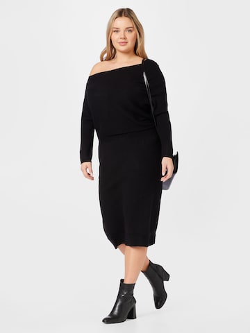 River Island Plus Knitted dress in Black