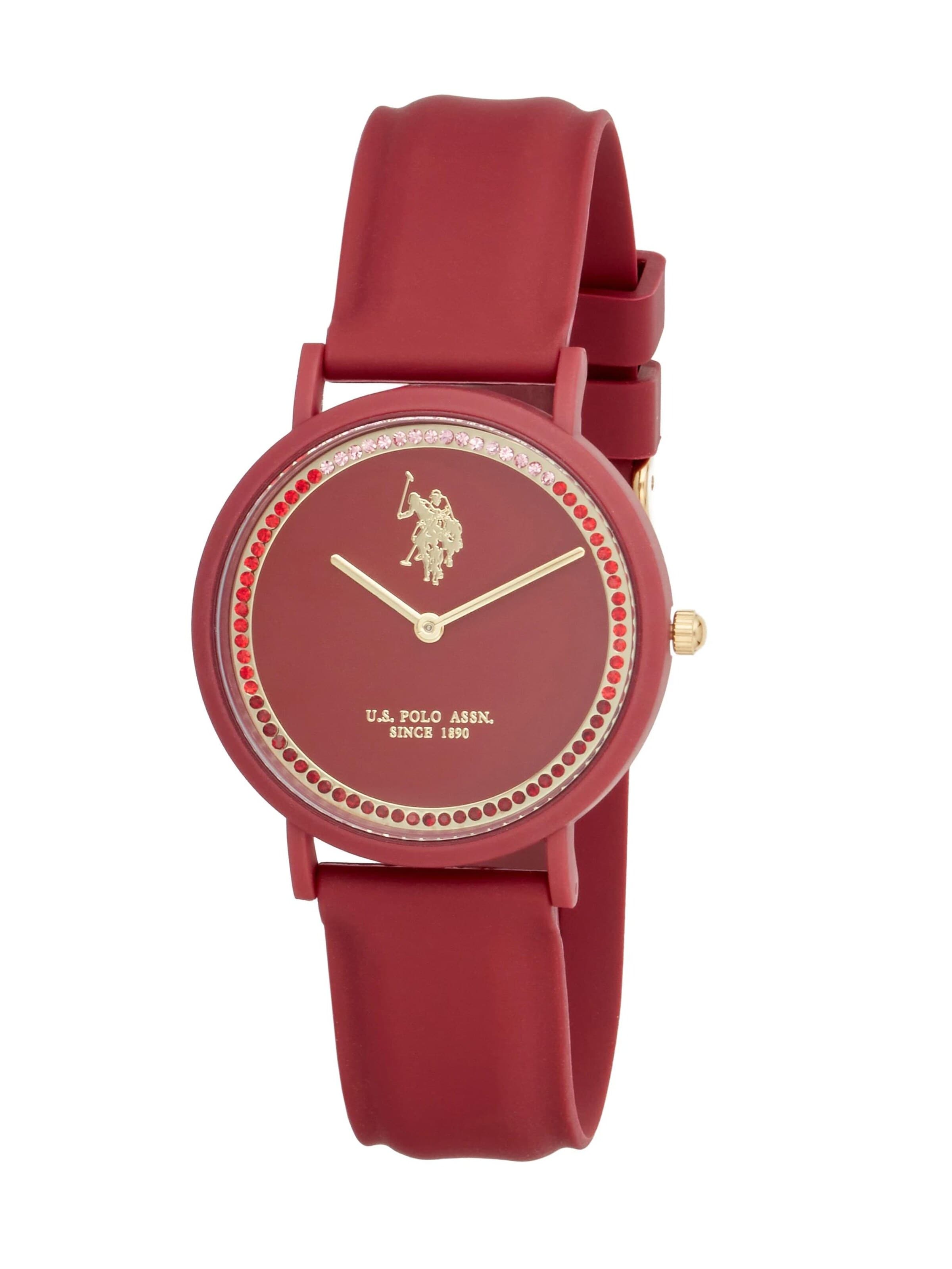 U.S. POLO ASSN. - Reloj analógico 'Destiny' en rojo: frente