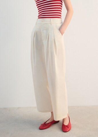 MANGO Wide Leg Hose in Gelb: Vorderseite