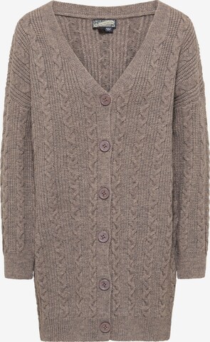DreiMaster Vintage Knit Cardigan in Brown: front