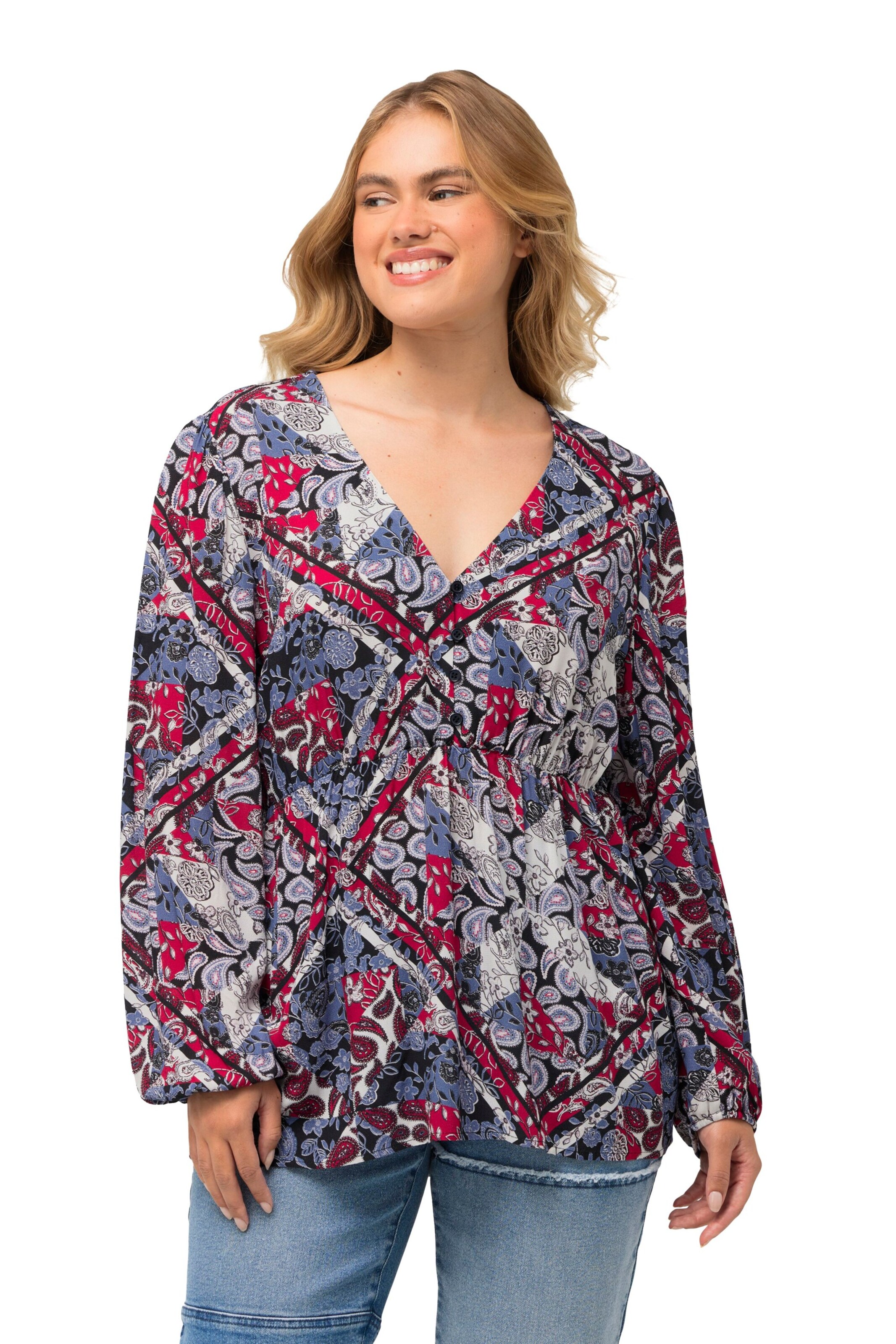 Ulla Popken Shirt in Blauw: voorkant