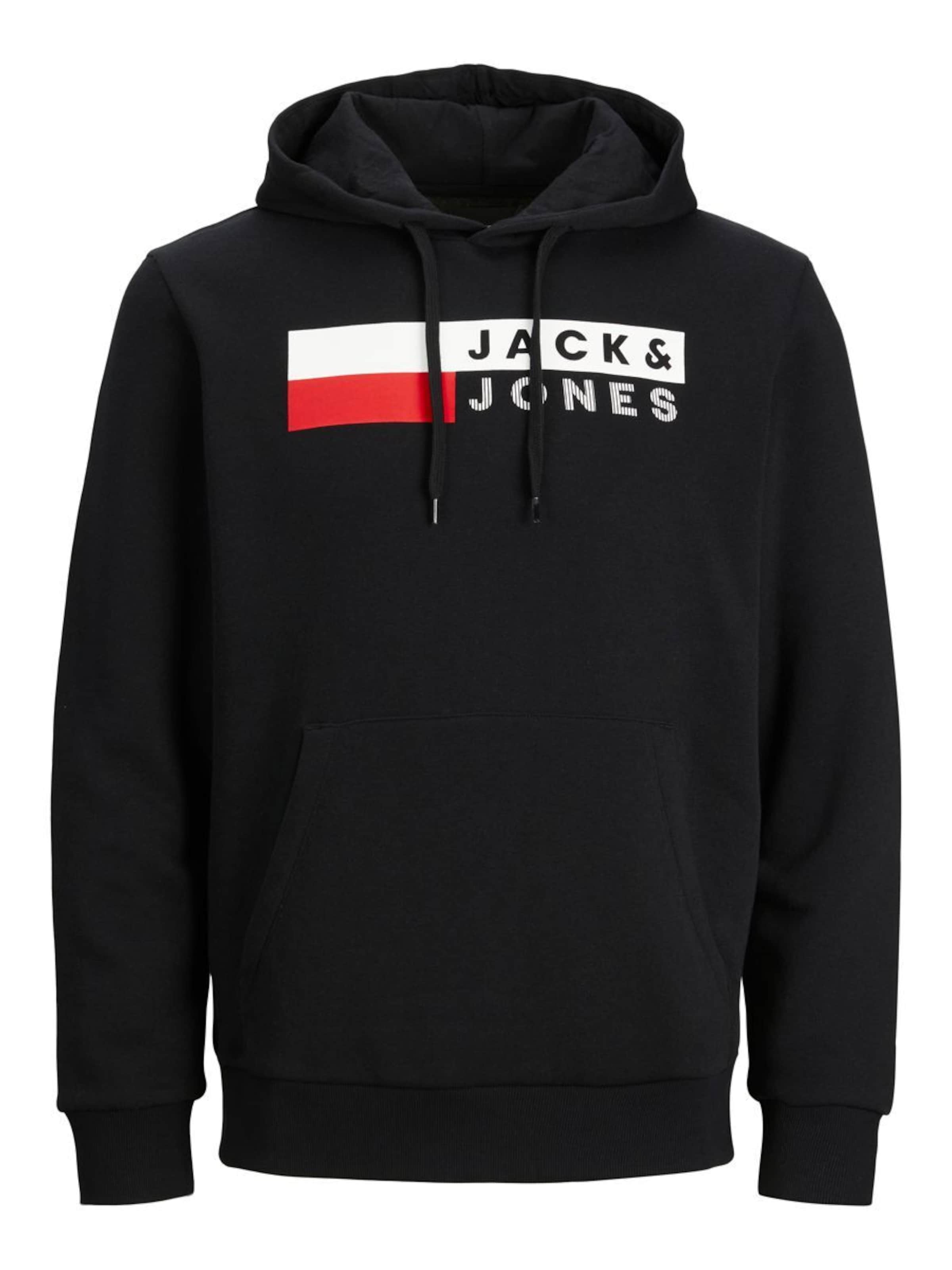 Jack & Jones Plus Πουλόβερ 'JJEcorp' σε μαύρο: μπροστά