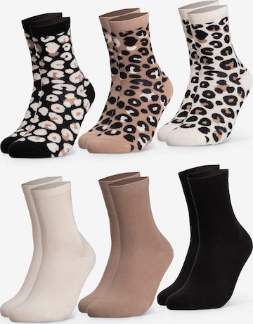 Occulto Socks 'Leonie' in Brown: front