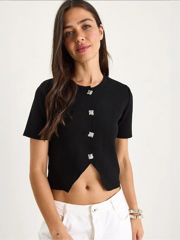 Cardigan Bianco Lucci en noir : devant