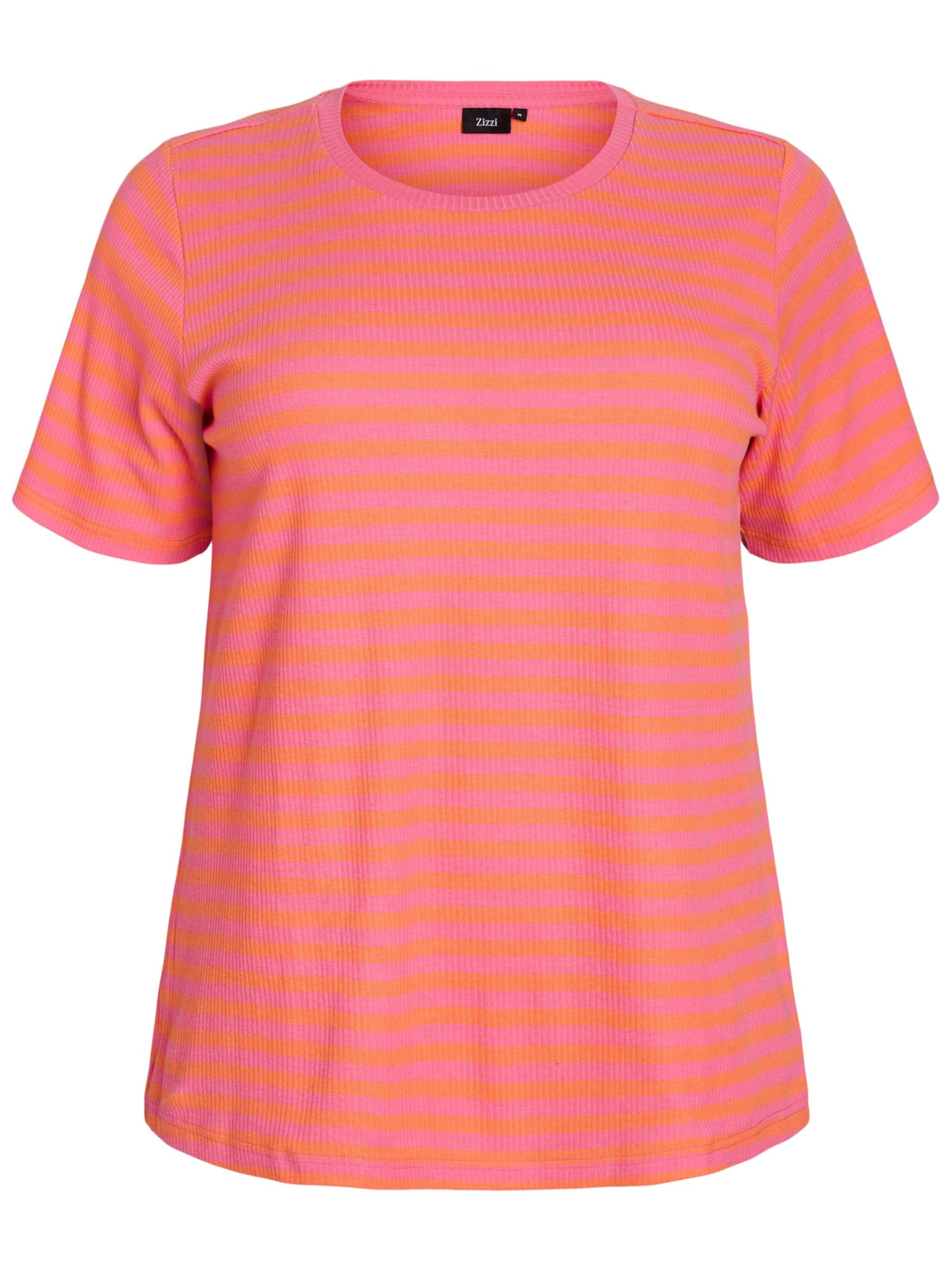 Maglietta 'Caamila' di Zizzi in arancione: frontale