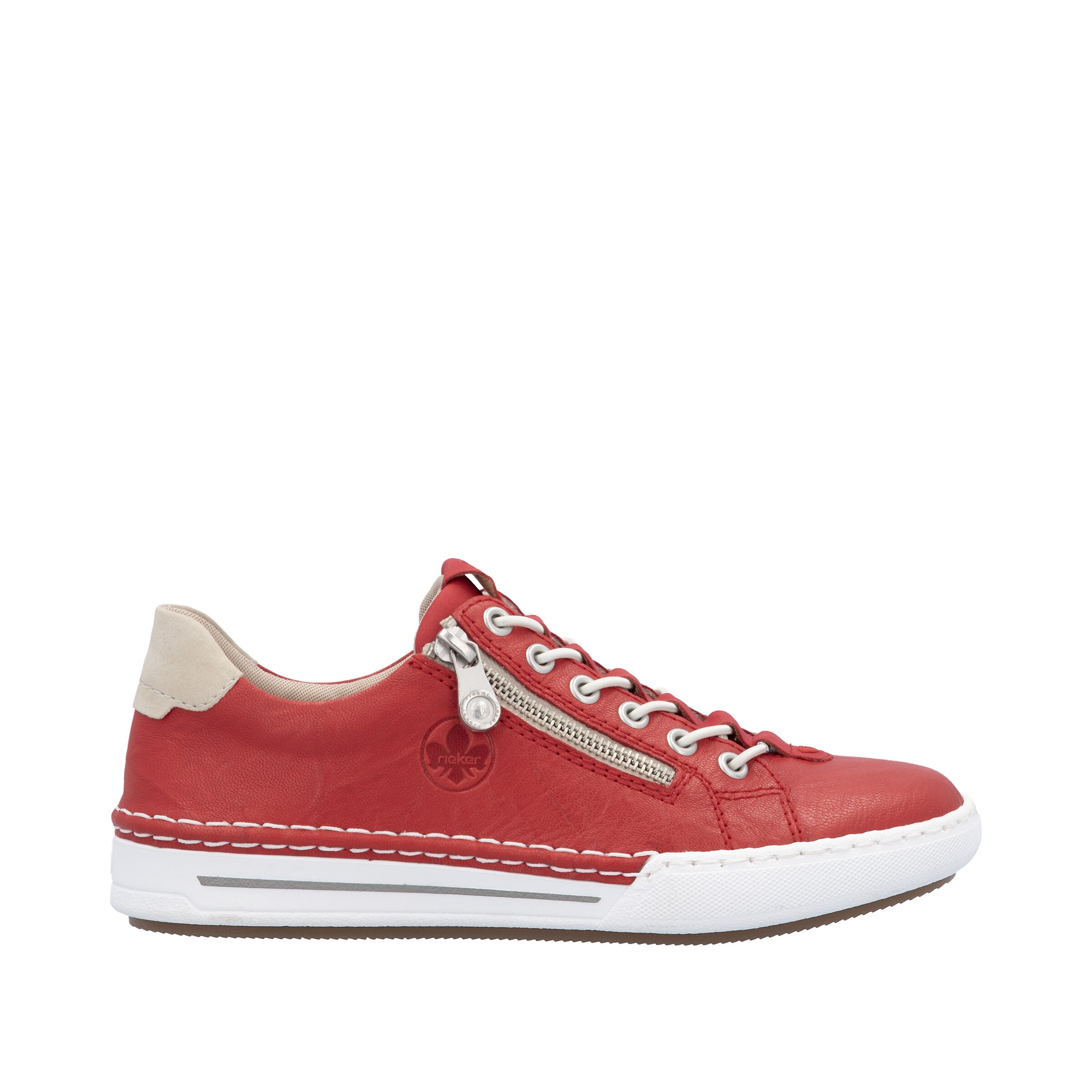 Baskets basses Rieker en rouge