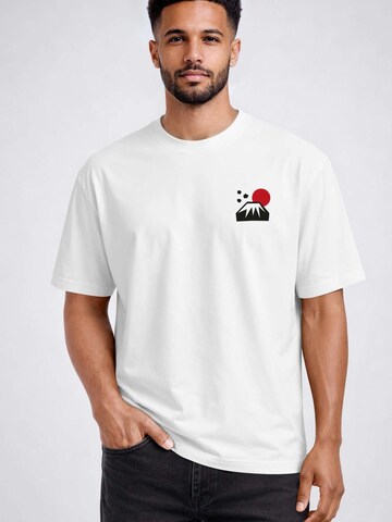 Neverless Shirt 'Mount Fuji' in White: front