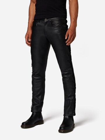 Skinny Pantaloni 'Cow Waxy' di RICANO in nero