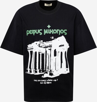 Pequs T-Shirt in grün / schwarz / weiß, Produktansicht