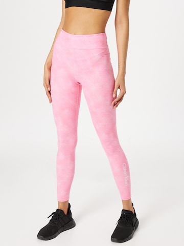 Calvin Klein Sport Skinny Sportovní kalhoty – pink: přední strana