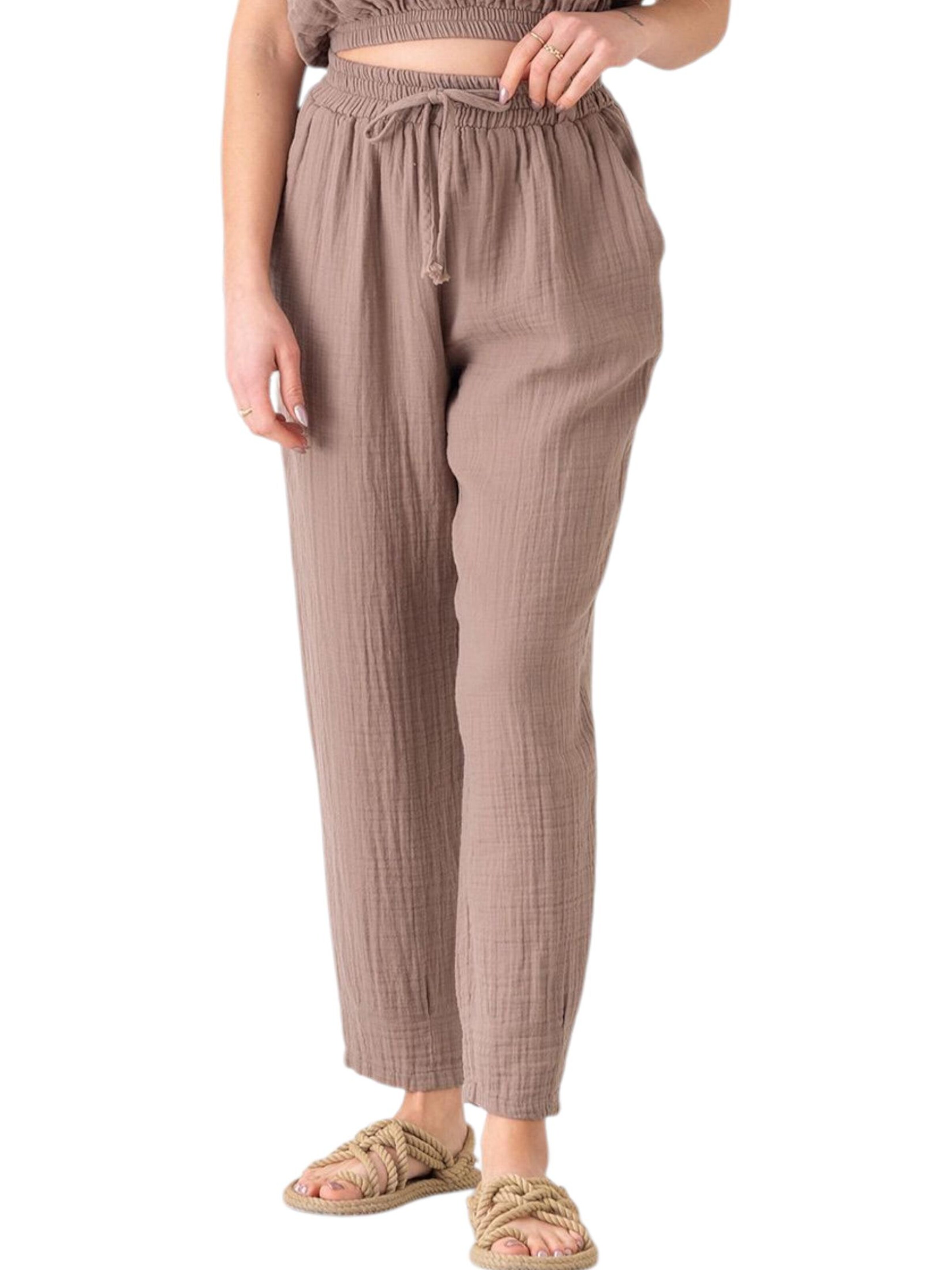 WENOR Wide Leg Bukser 'Eluna' i beige