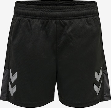 Hummel Regular Workout Pants in Black: front