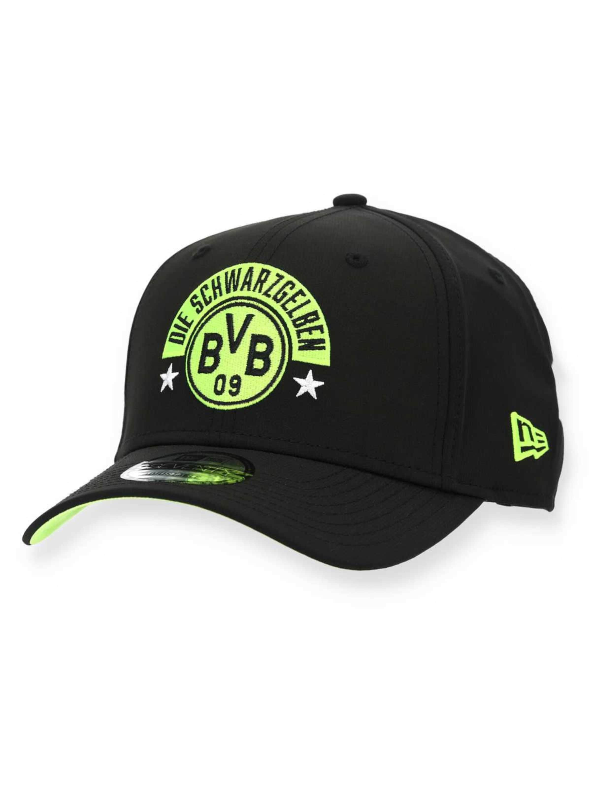 NEW ERA Athletic Cap '9SEVENTY Borussia Dortmund Retro' in Black: front
